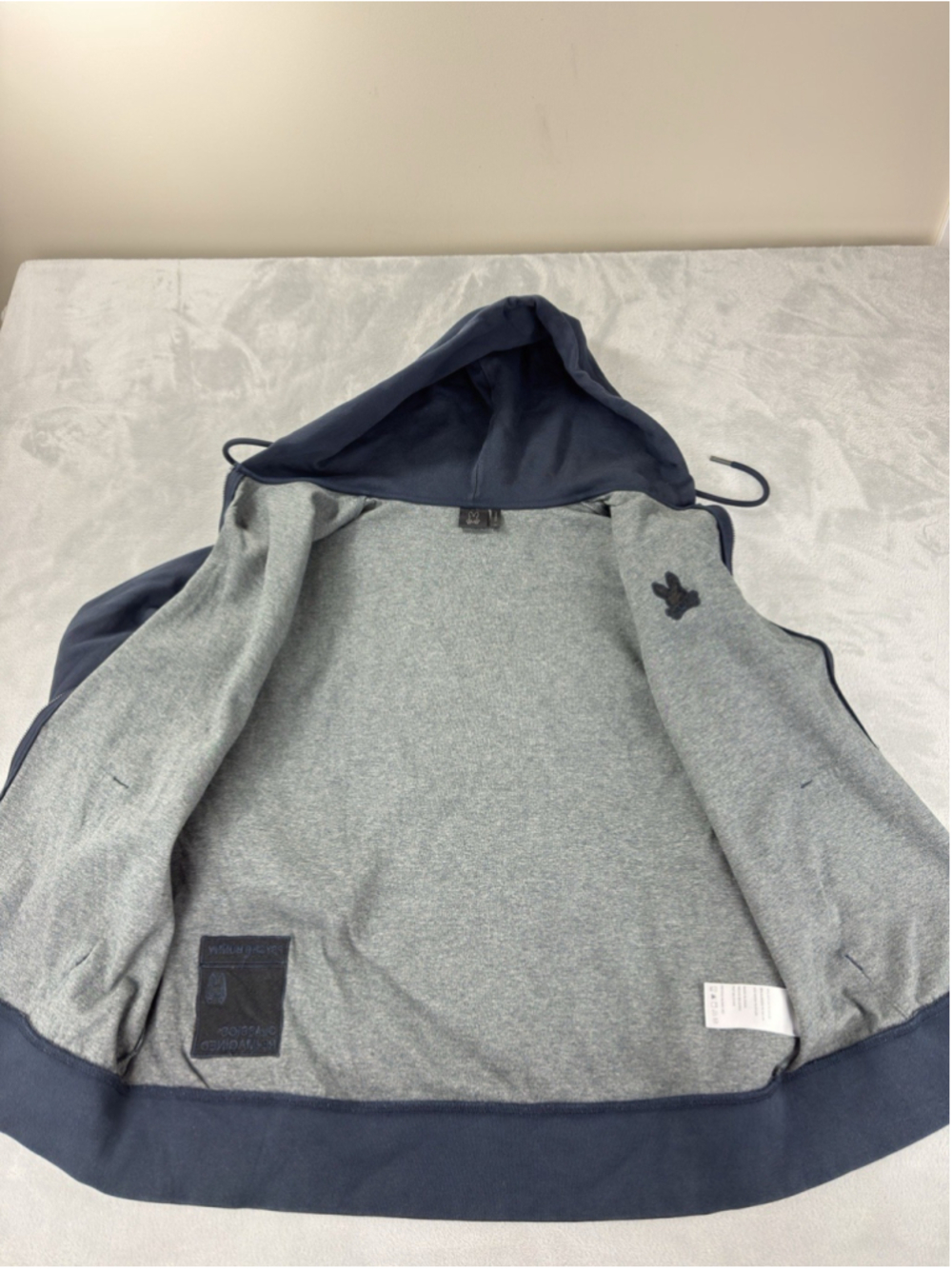 Psycho Bunny Full Zip Hoodie Classics Re-imagined Mens Size XL Navy Blue - Picture 3 of 16